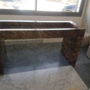 sink with marble emperador dark